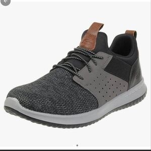 Skechers Men's Charcoal and Black Athletic Sneakers